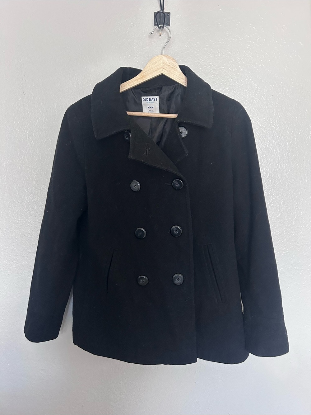 Old Navy Women’s Black Double Breasted Peacoat Jacket Size Medium